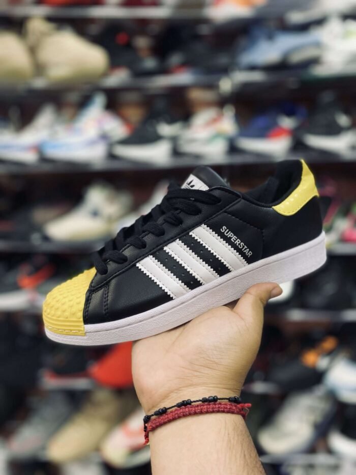 Adidas Superstar Black Lego Yellow