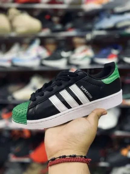Adidas Superstar Black Lego Green