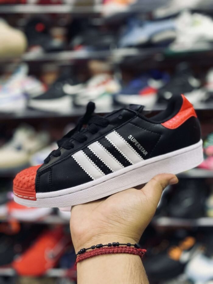 Adidas Superstar Black Lego Red